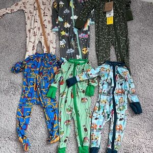 Bamboo Onesie Lot Set 3-6m 1 NWT bats weather clouds rainbow bees trucks etc